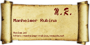 Manheimer Rubina névjegykártya